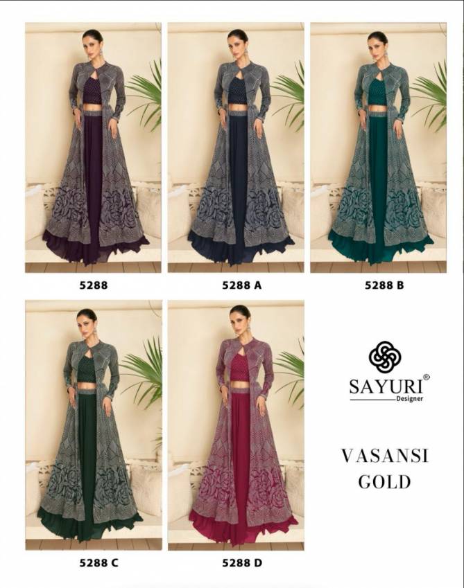 Vasansi Gold By Sayuri Georgette Wedding Wear Readymade Suits Wholesale Shop In Surat
